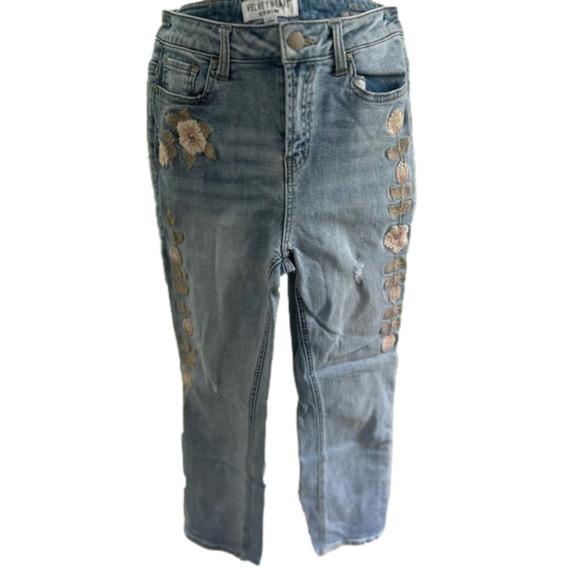 Velvet Heart Women’s Denim Jeans Sz 28 Roelle Girlfriend Slim Floral Embroidery - Picture 1 of 10